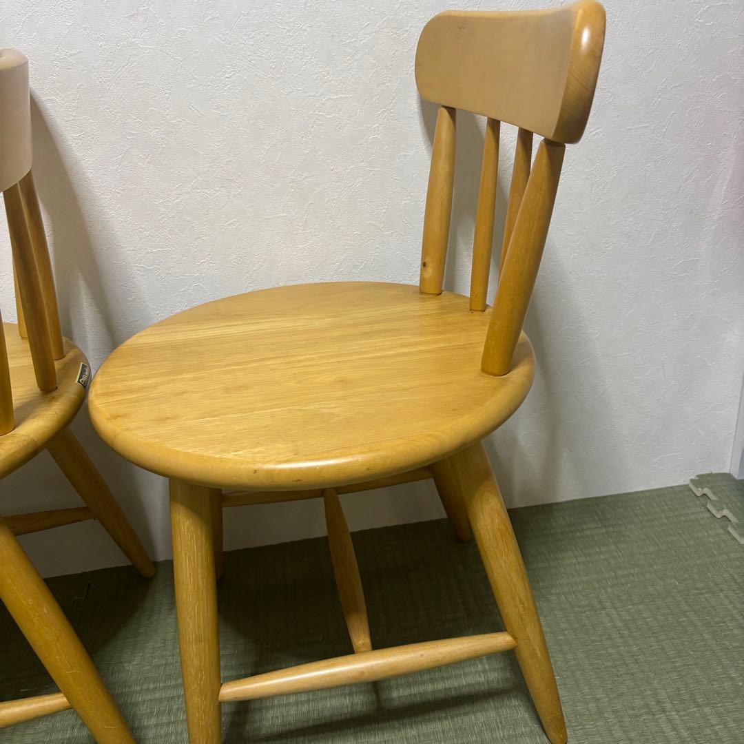 【希少】ミキモク 木製ダイニングチェア 2脚セット