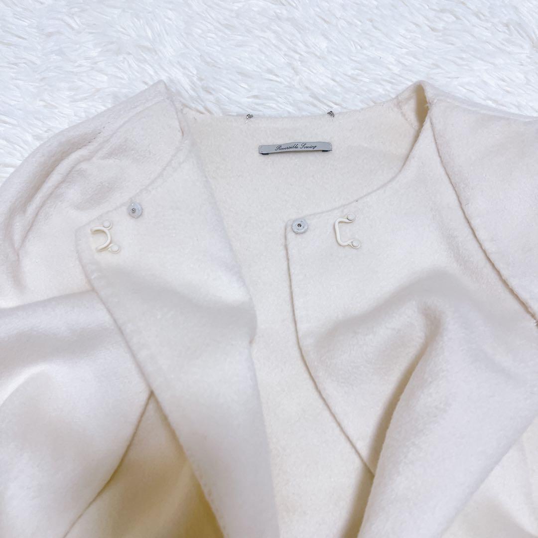 セルフォード ファーポケットリバーケープジャケット 23aw ホワイト