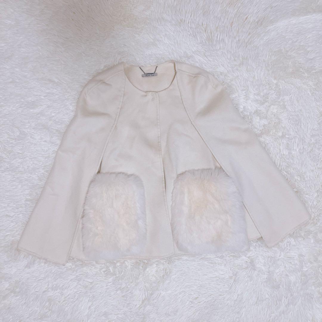 セルフォード ファーポケットリバーケープジャケット 23aw ホワイト