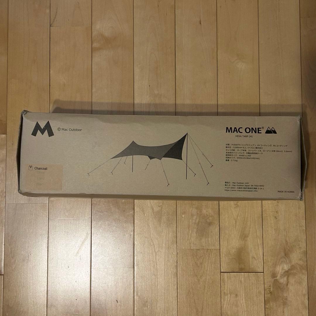 マックアウトドア Mac one ヘキサタープ チャコールグレー M