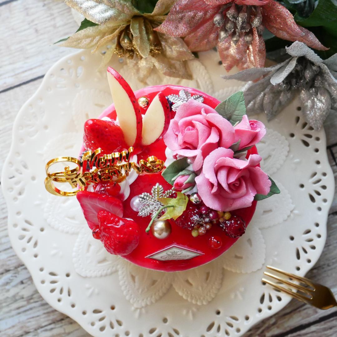 ルブの森☆様フェイクスイーツ◇苺＆ピスタチオムースフレジェ風X フェイク