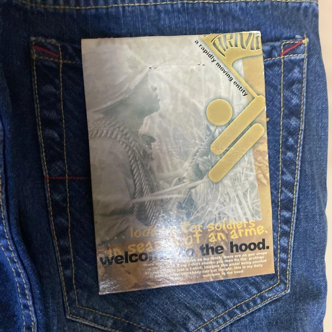 ARME 銃 ピストル ワッペン 刺繍 ワイドデニムパンツ サイズ32