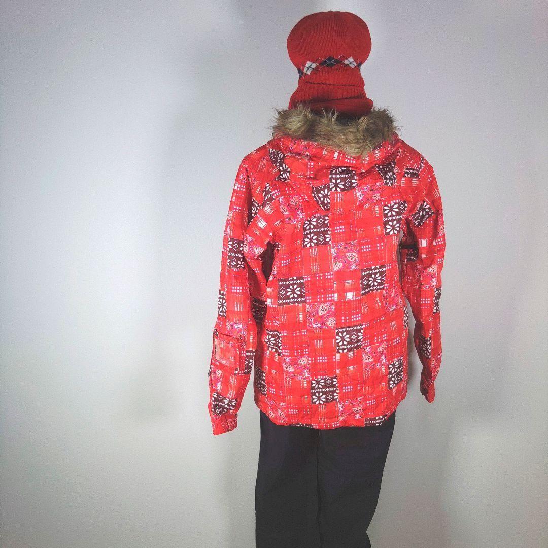 キスマーク　レディース　スノーボードウェア　Mサイズ　レッド　ブラック　ニット帽