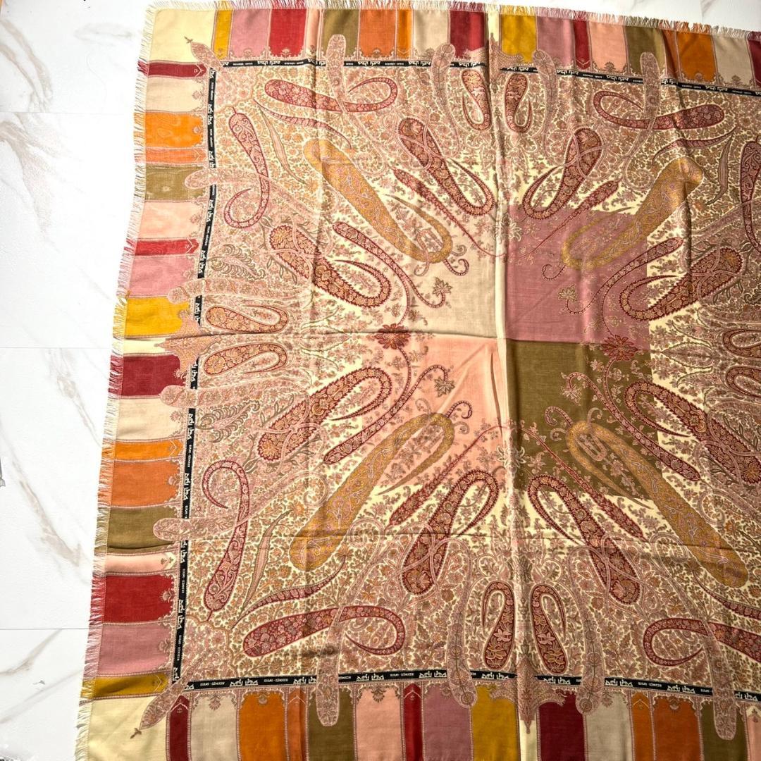 希少✨エルメス カレ140 カシミアシルク ショール スカーフ ペイズリー 美品