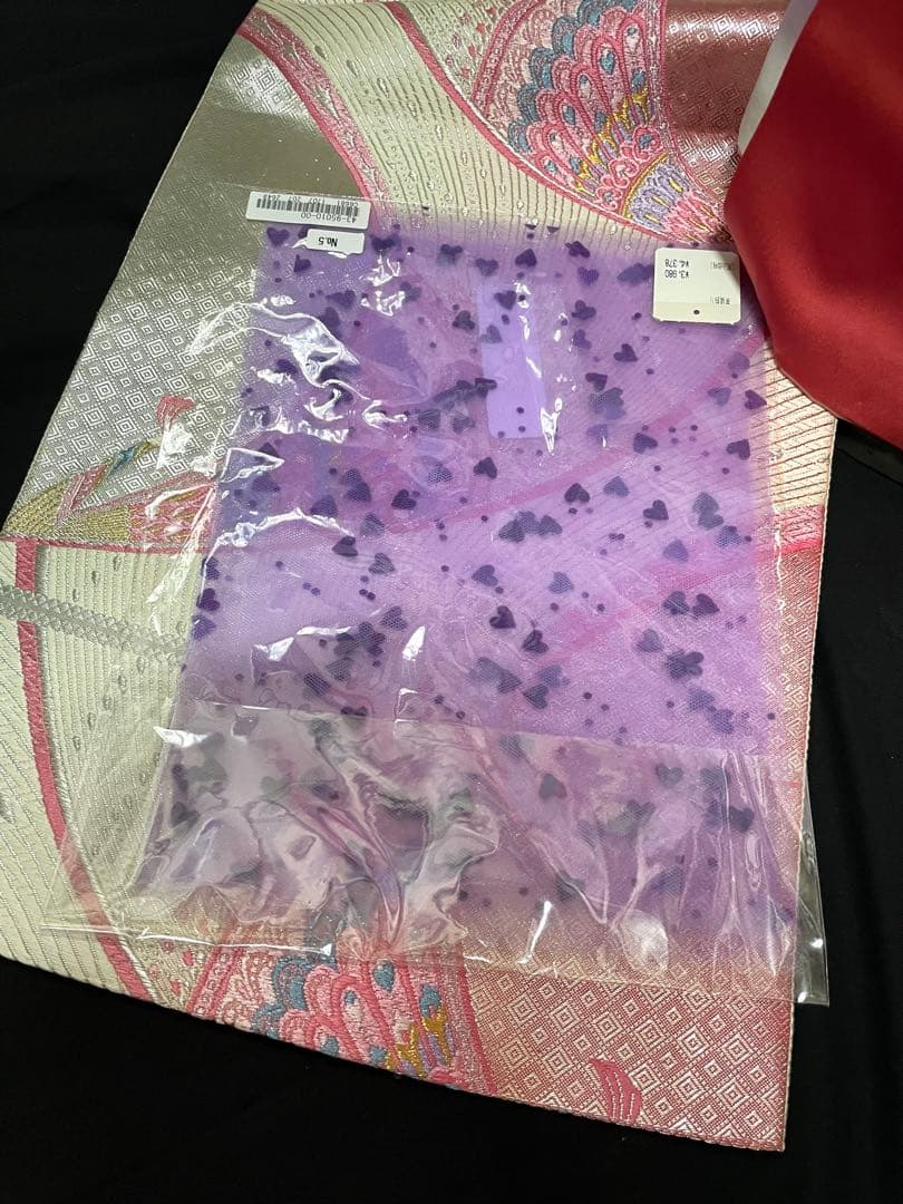 振袖 フルセット6点サイズM〜Ｌ駒刺繍　御所車花文　暈し染め　金彩正絹