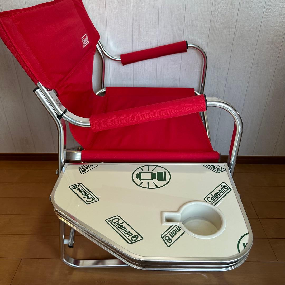 Coleman(コールマン)ニューキャプテンチェア サイドテーブル付 レッド