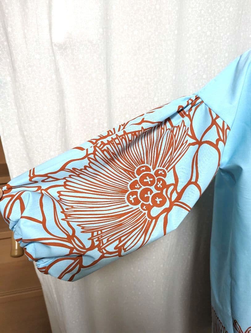 ハワイアンワンピース　八分袖　袖口ゴム③