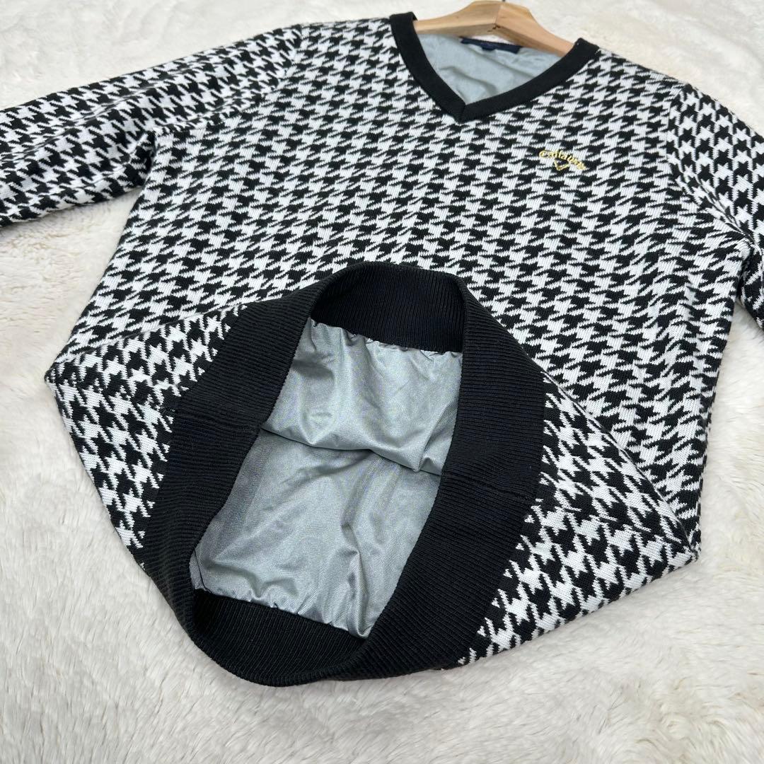 ✨美品✨キャロウェイ ゴルフ ニット セーター 千鳥格子 裏地付き 防風