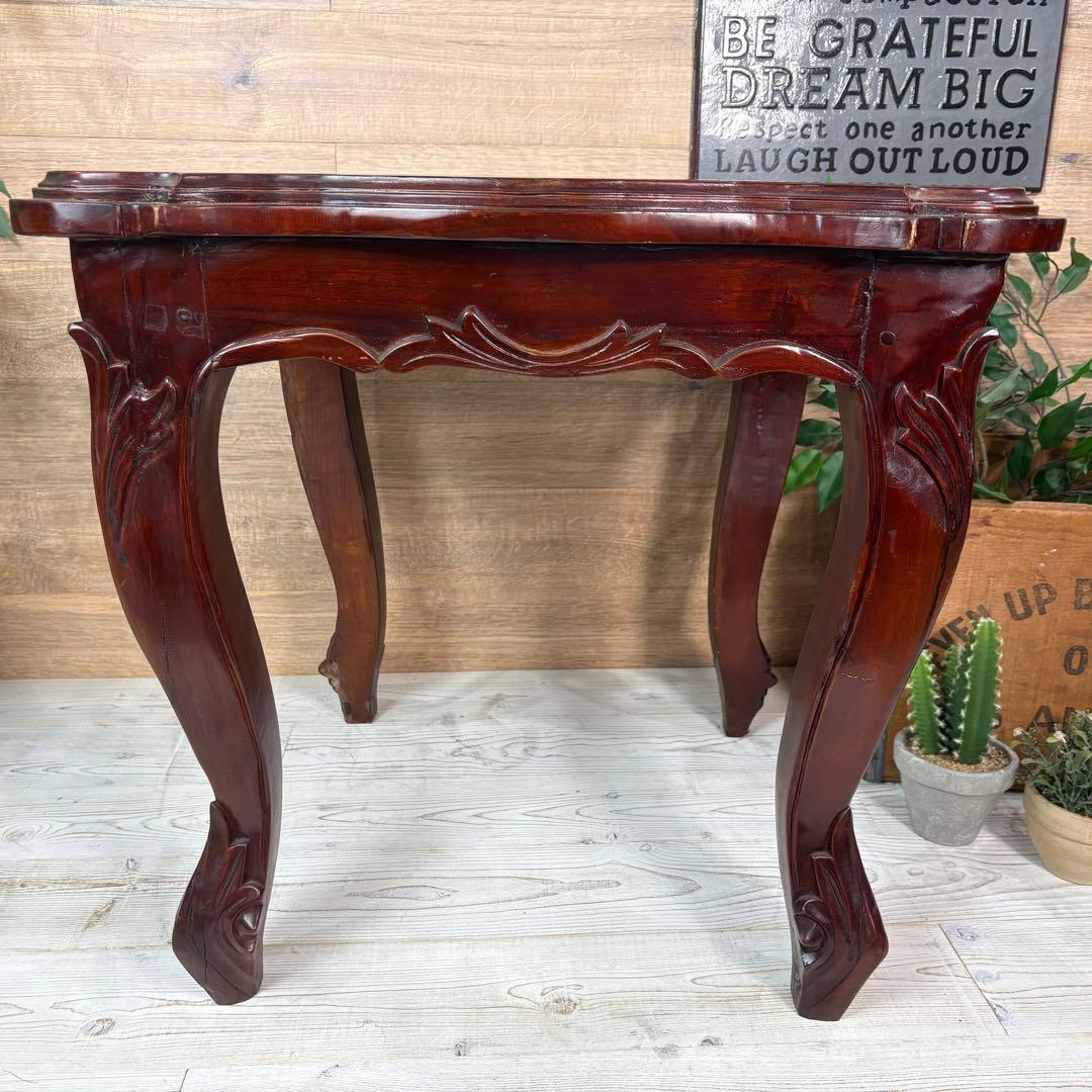 アンティークビンテージ年代物インドネシア木製カフェテーブル飾り台