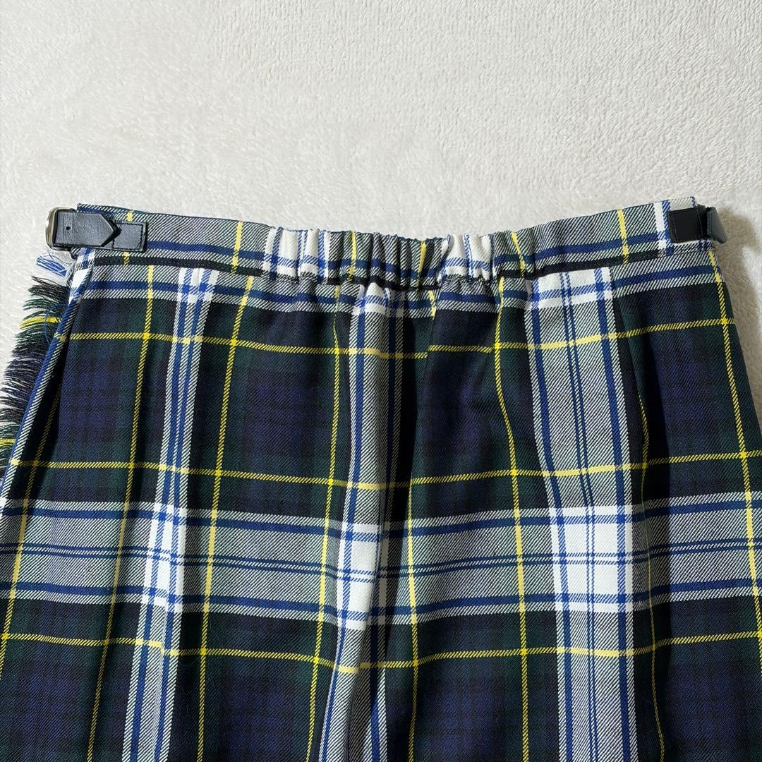 オニールオブダブリン　フロントプリーツ キルトスカート　ロング　ウール　ベルト