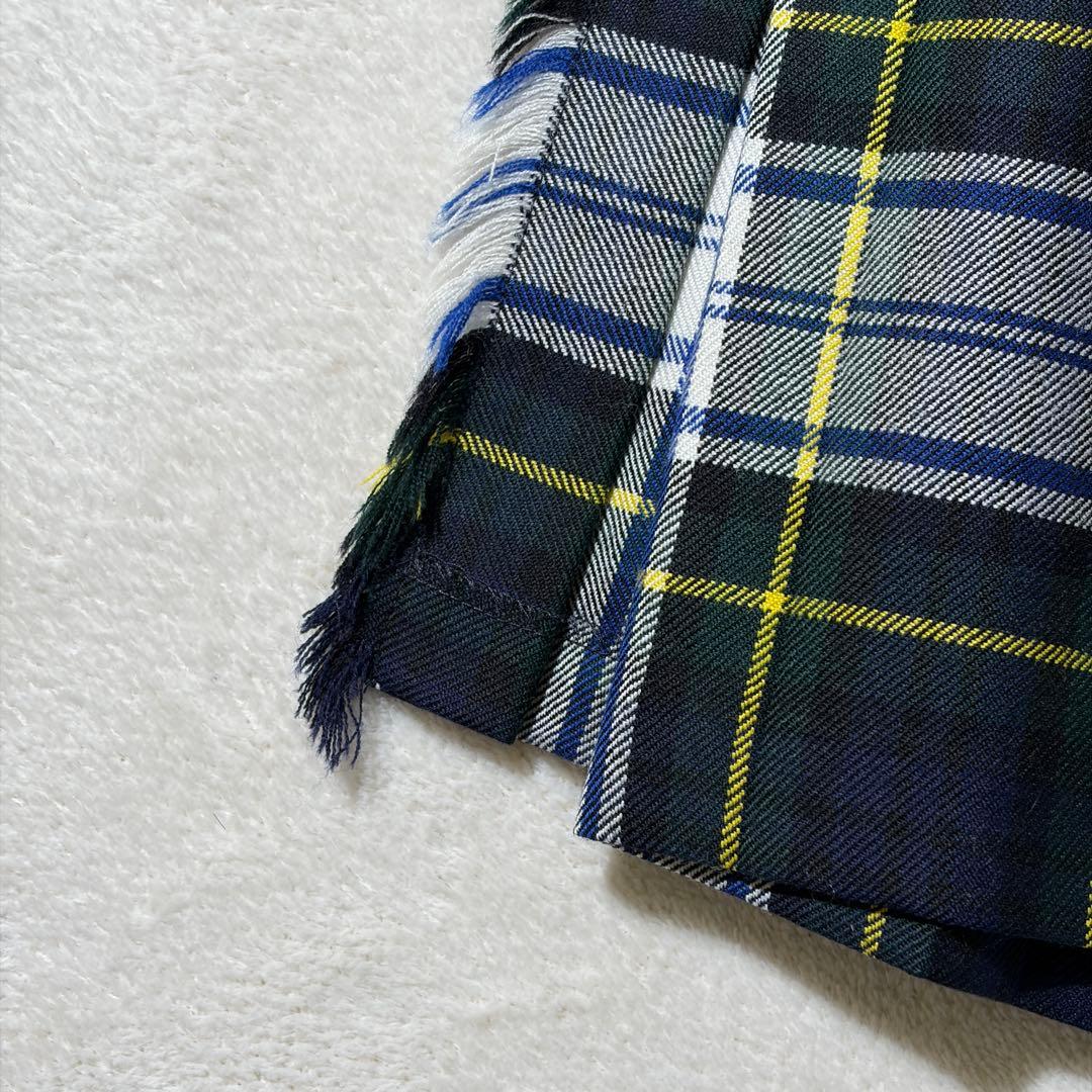 オニールオブダブリン　フロントプリーツ キルトスカート　ロング　ウール　ベルト