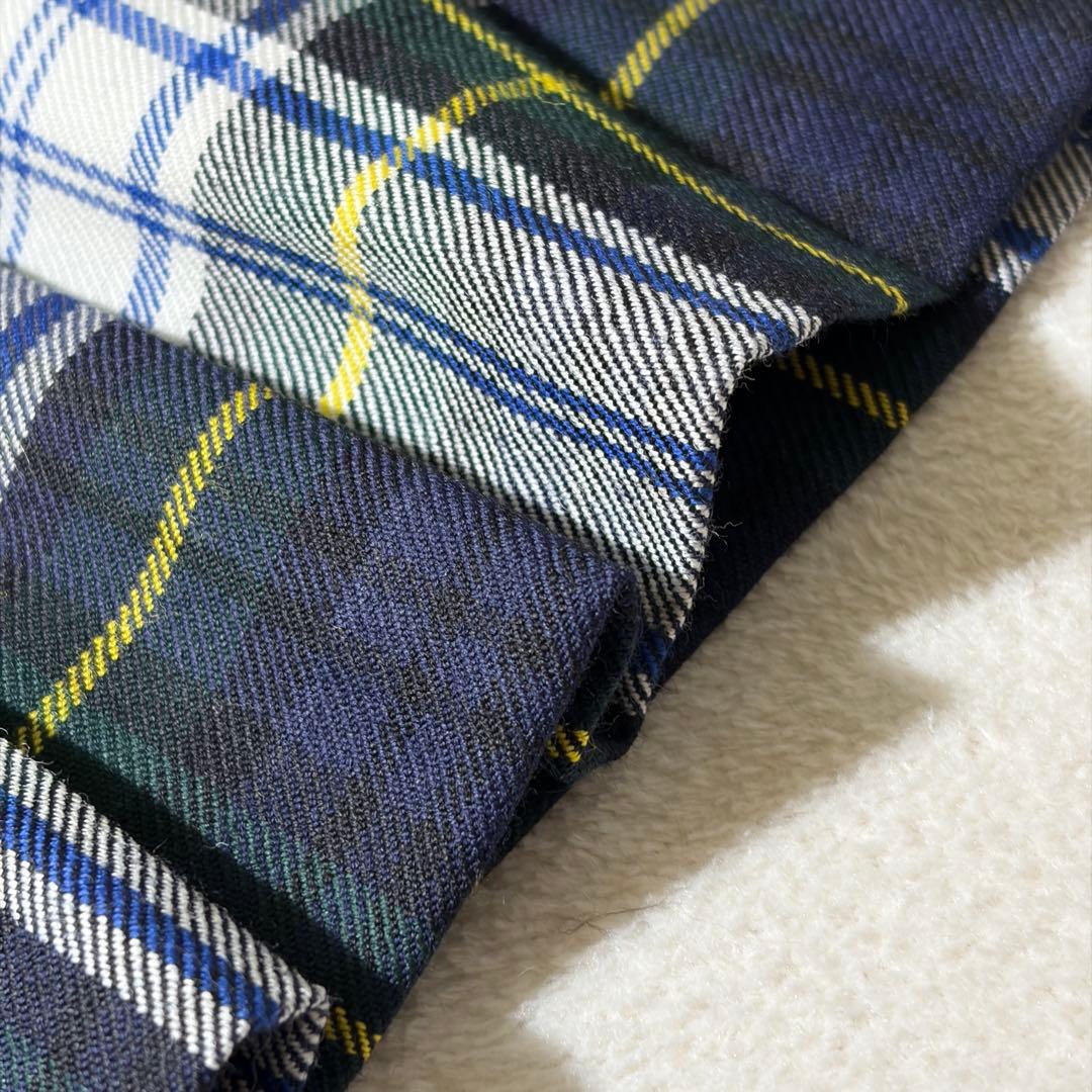 オニールオブダブリン　フロントプリーツ キルトスカート　ロング　ウール　ベルト