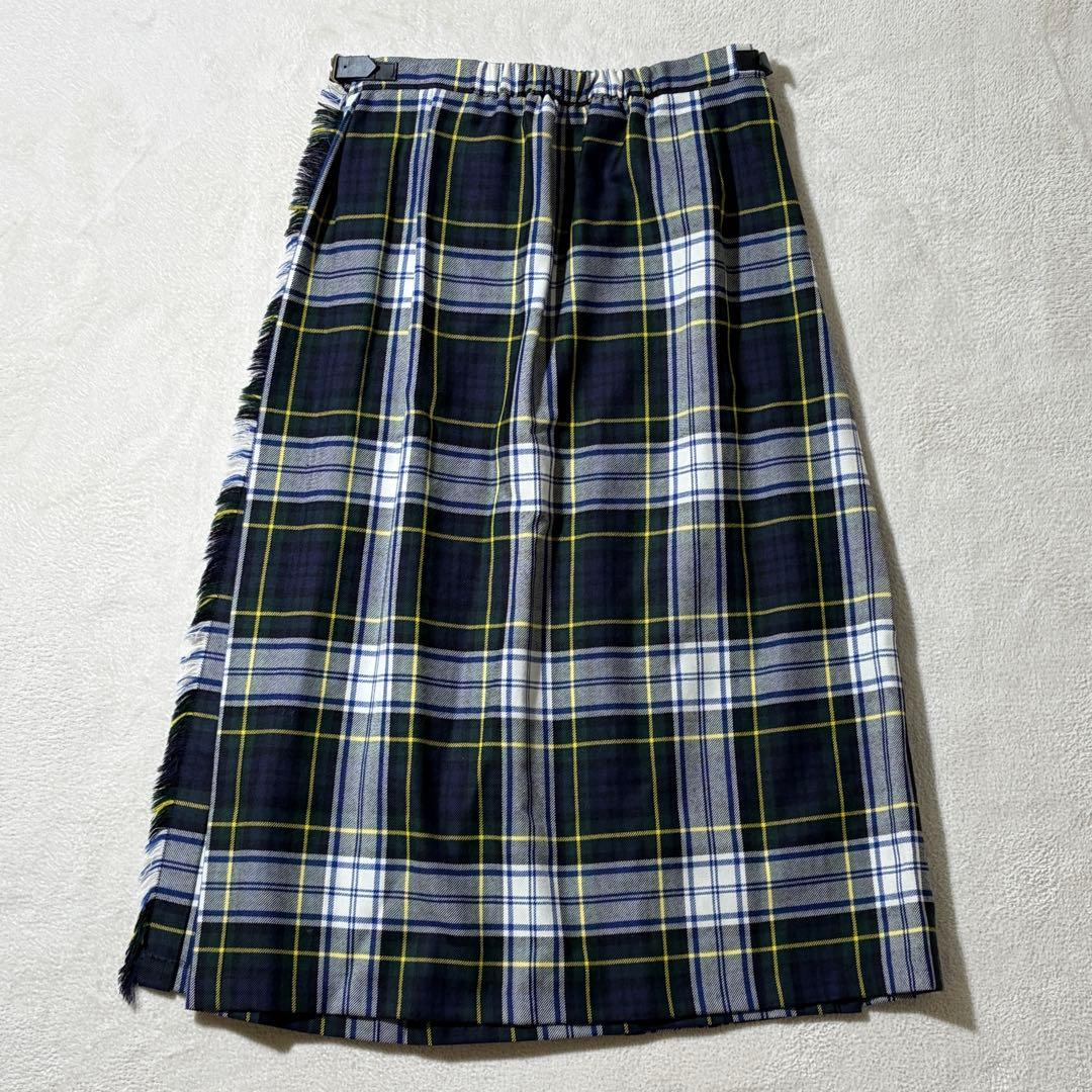 オニールオブダブリン　フロントプリーツ キルトスカート　ロング　ウール　ベルト