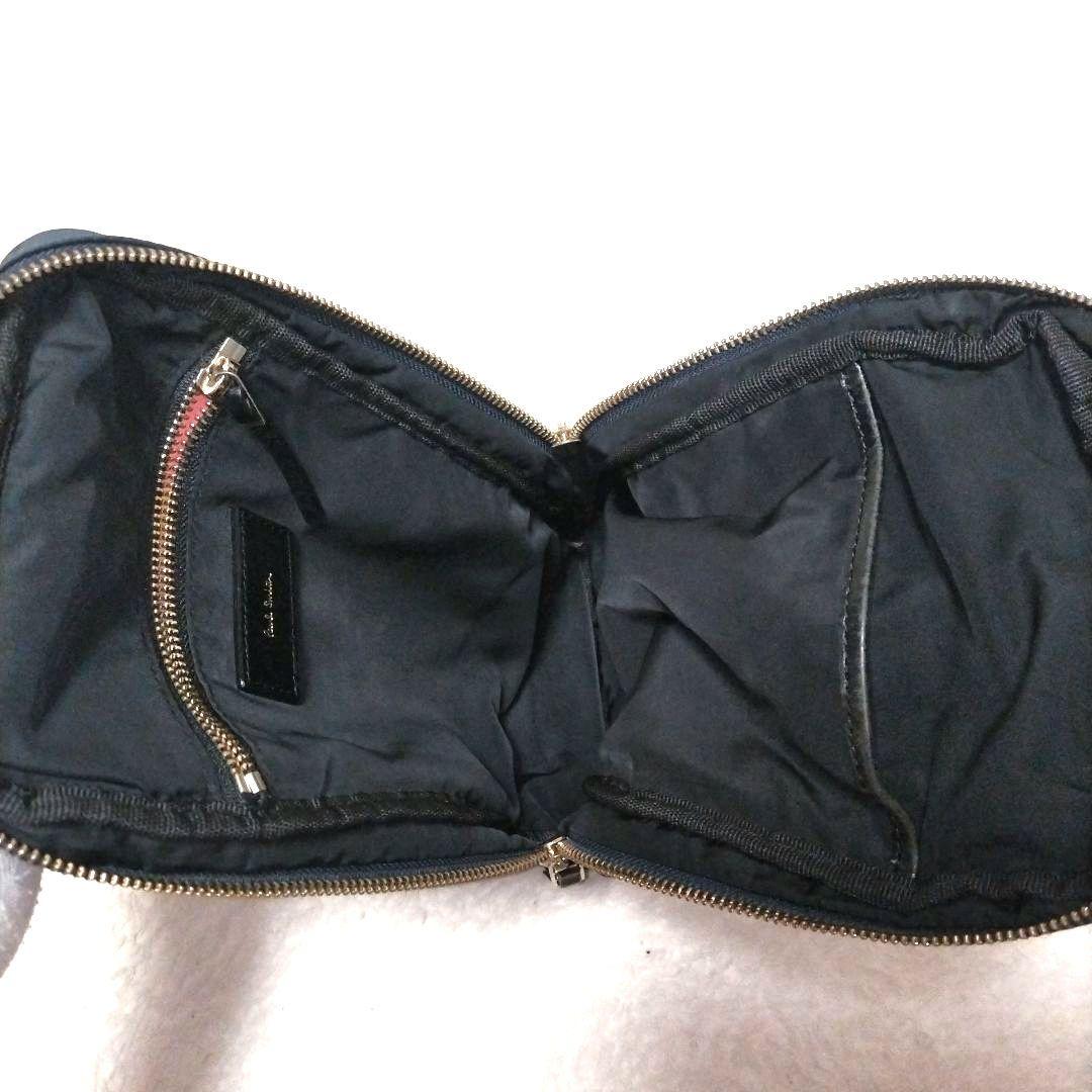 【美品】ポールスミス マルチストライプ ロゴ刻印 ゴールド金具 ボディバッグ