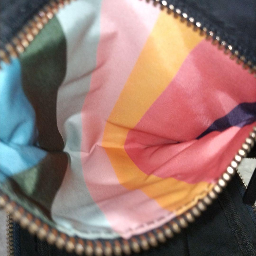 【美品】ポールスミス マルチストライプ ロゴ刻印 ゴールド金具 ボディバッグ