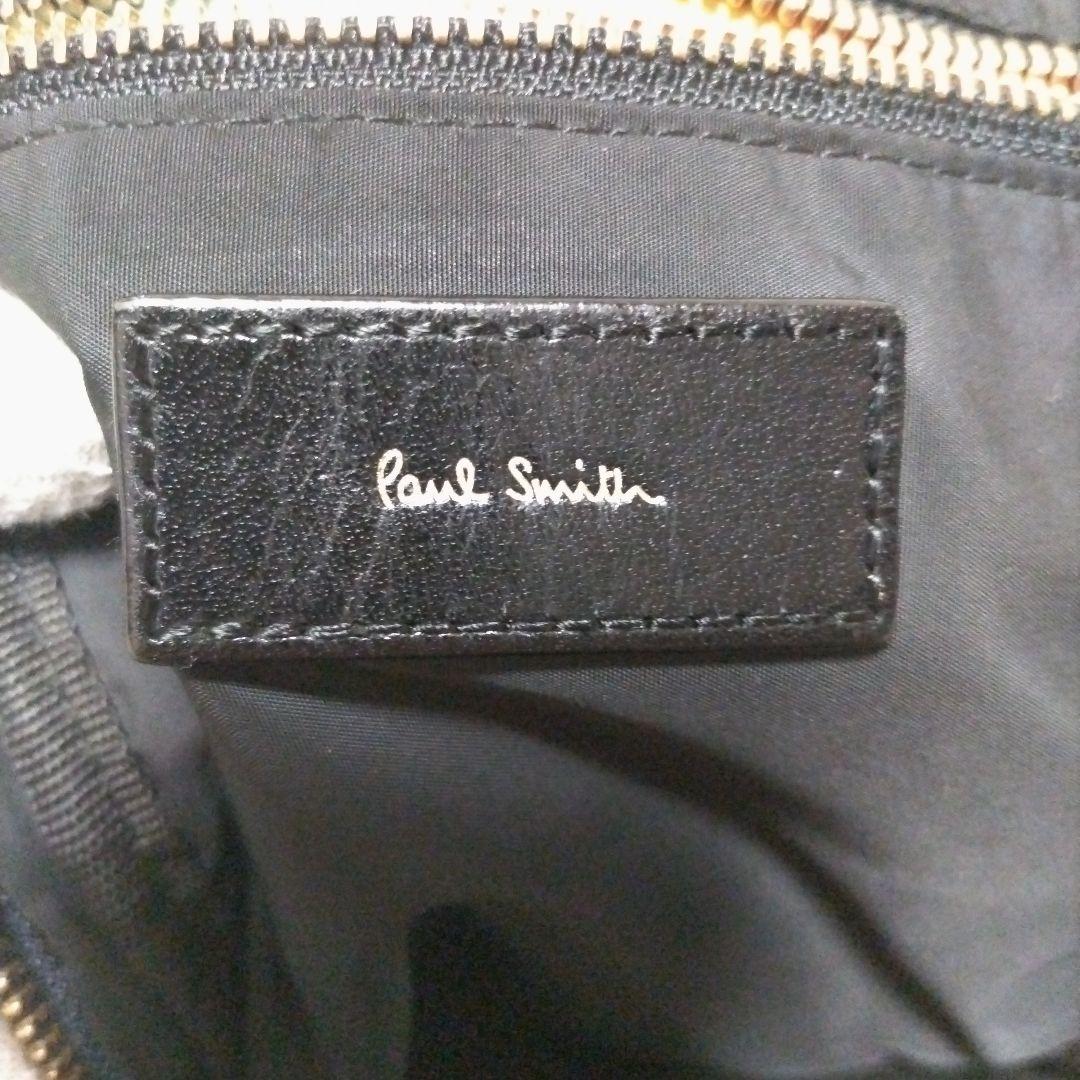 【美品】ポールスミス マルチストライプ ロゴ刻印 ゴールド金具 ボディバッグ