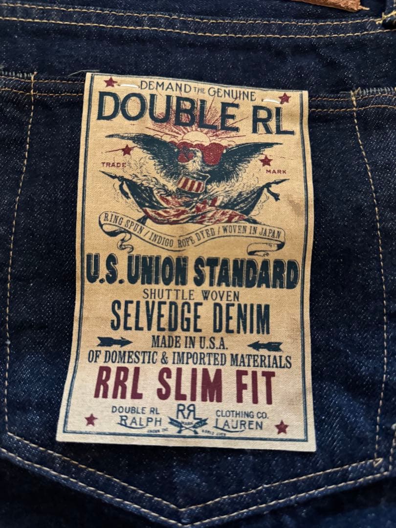 RRL スリムフィット セルビッジジーンズ W33 L32 - メルカリ