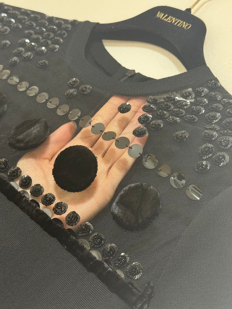 【極美品】VALENTINO シースルー ブラック ワンピース