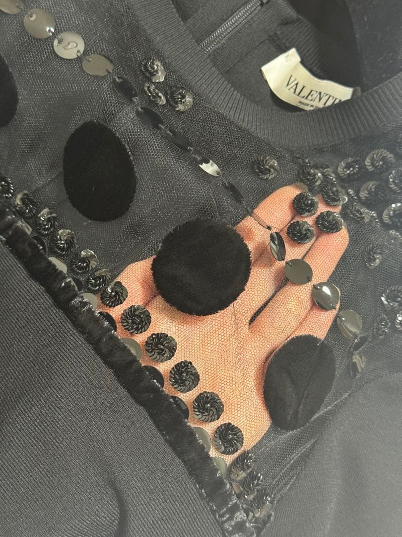 【極美品】VALENTINO シースルー ブラック ワンピース