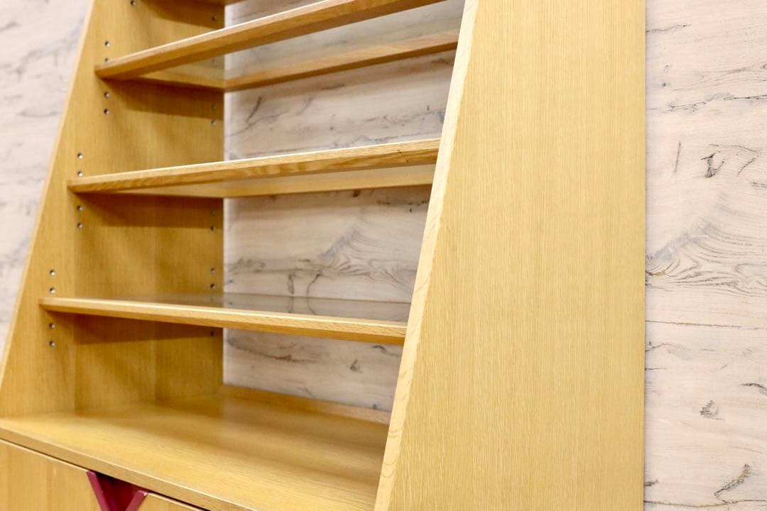 GMFS242B○オーク材 北欧スタイル 陳列棚 店舗什器 ラック 飾り棚 シン