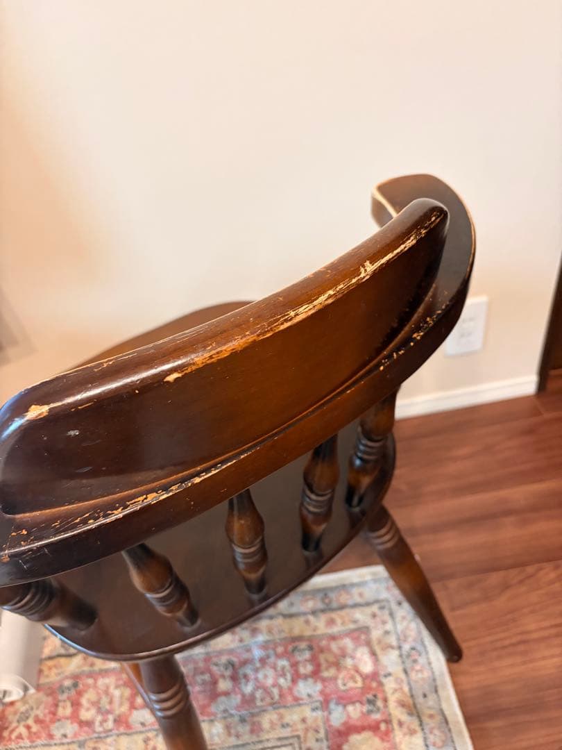 飛騨産業♡キツツキマーク♡昭和レトロダイニングチェア スピンドルバック