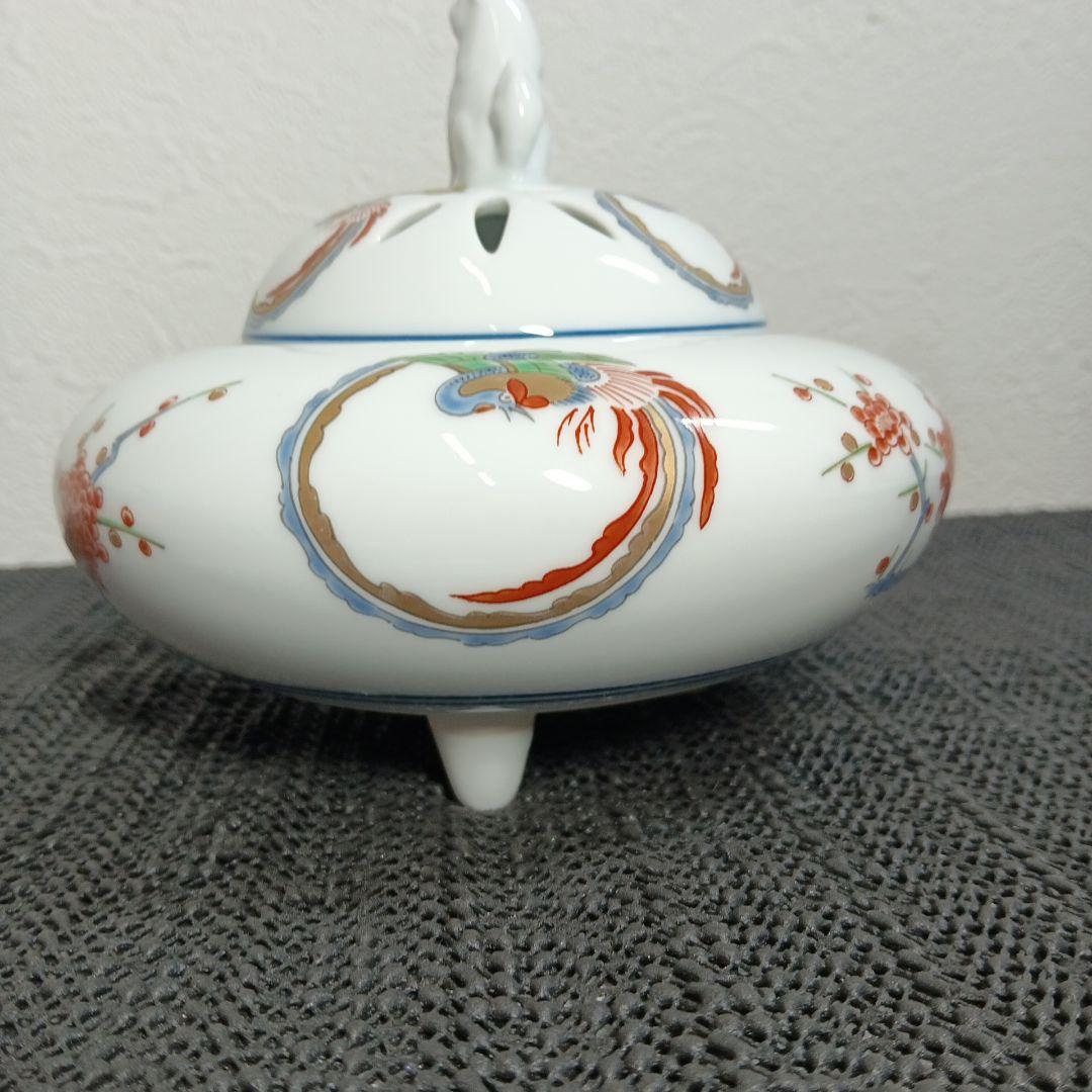 【美品】有田焼 弥左衛門 染錦鳳文 香炉