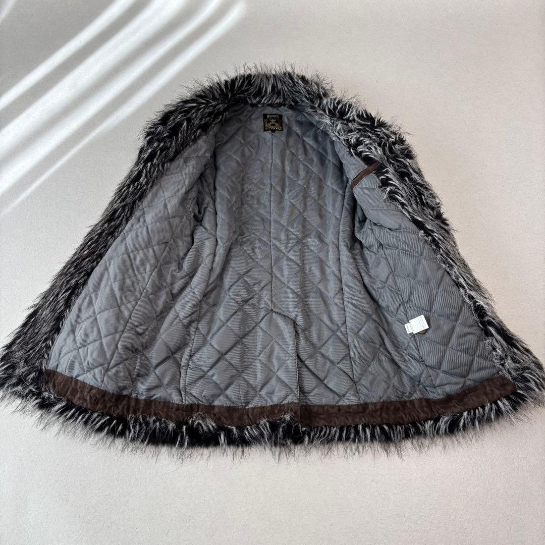 Y2K 00s 平成 fur coat brown L グランジ ギャル