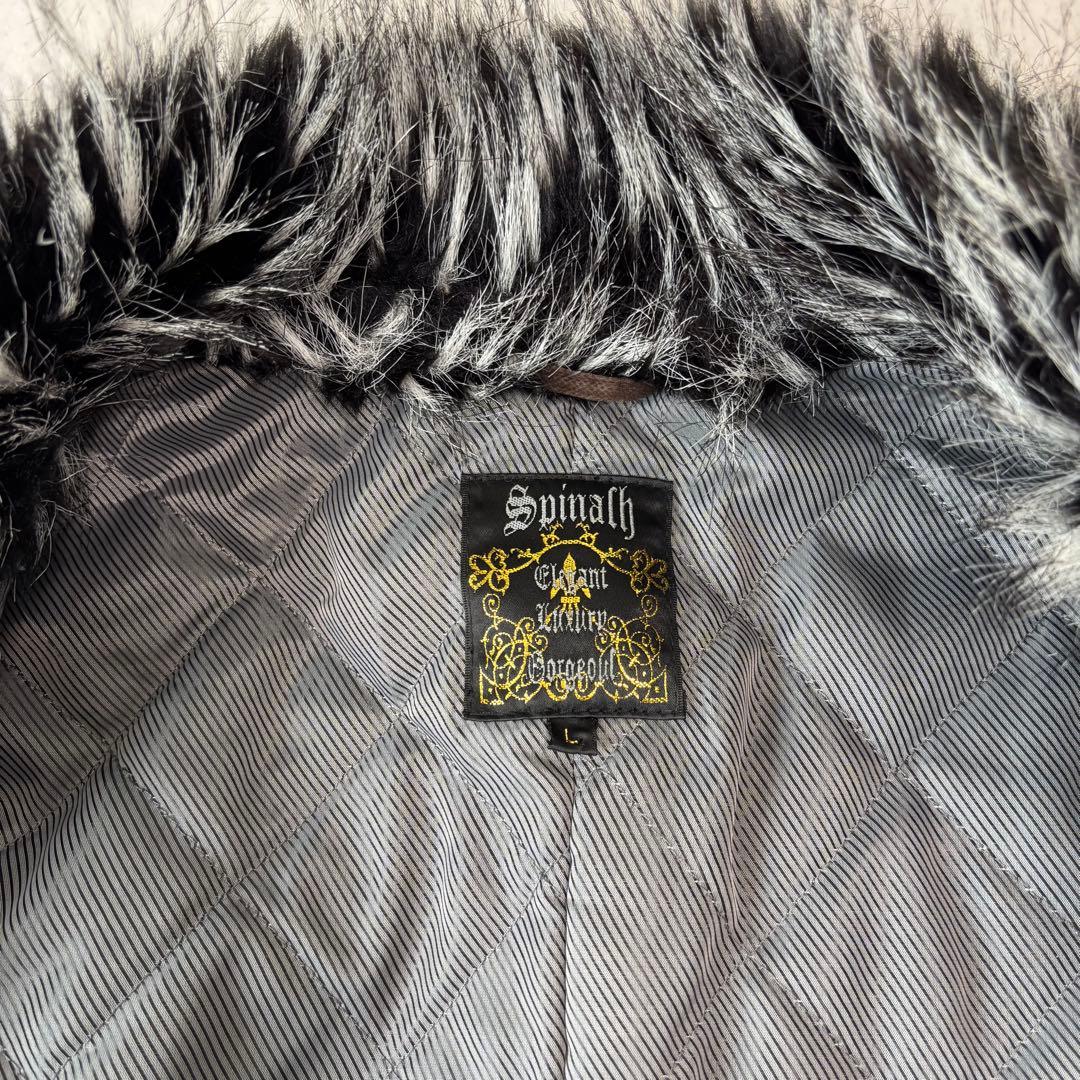 Y2K 00s 平成 fur coat brown L グランジ ギャル