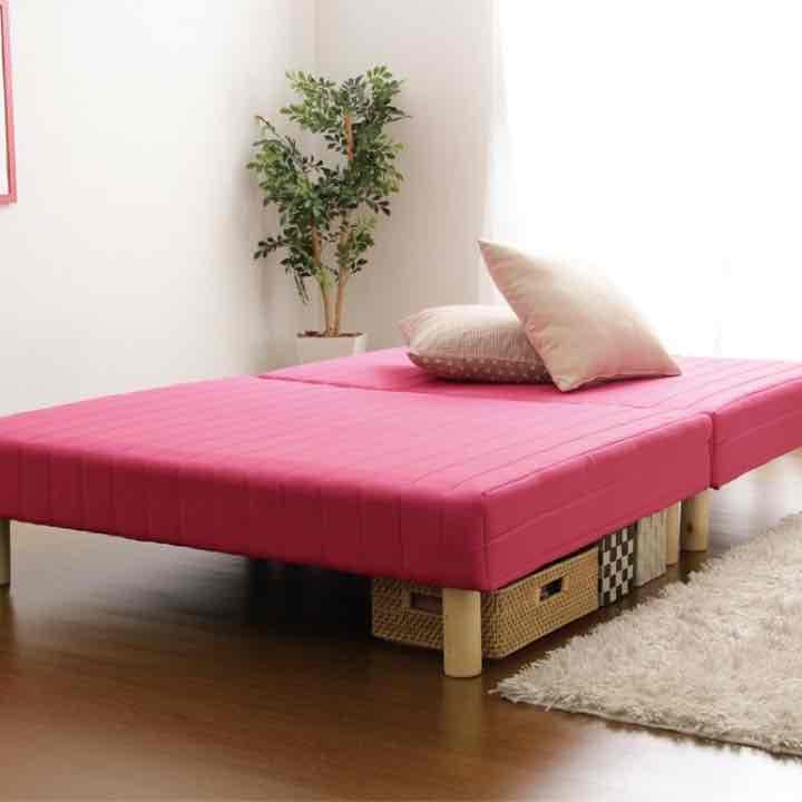 送料無料！脚付きマットレスベッド（ボンネルコイル・セミダブル用）分割式タイプ！