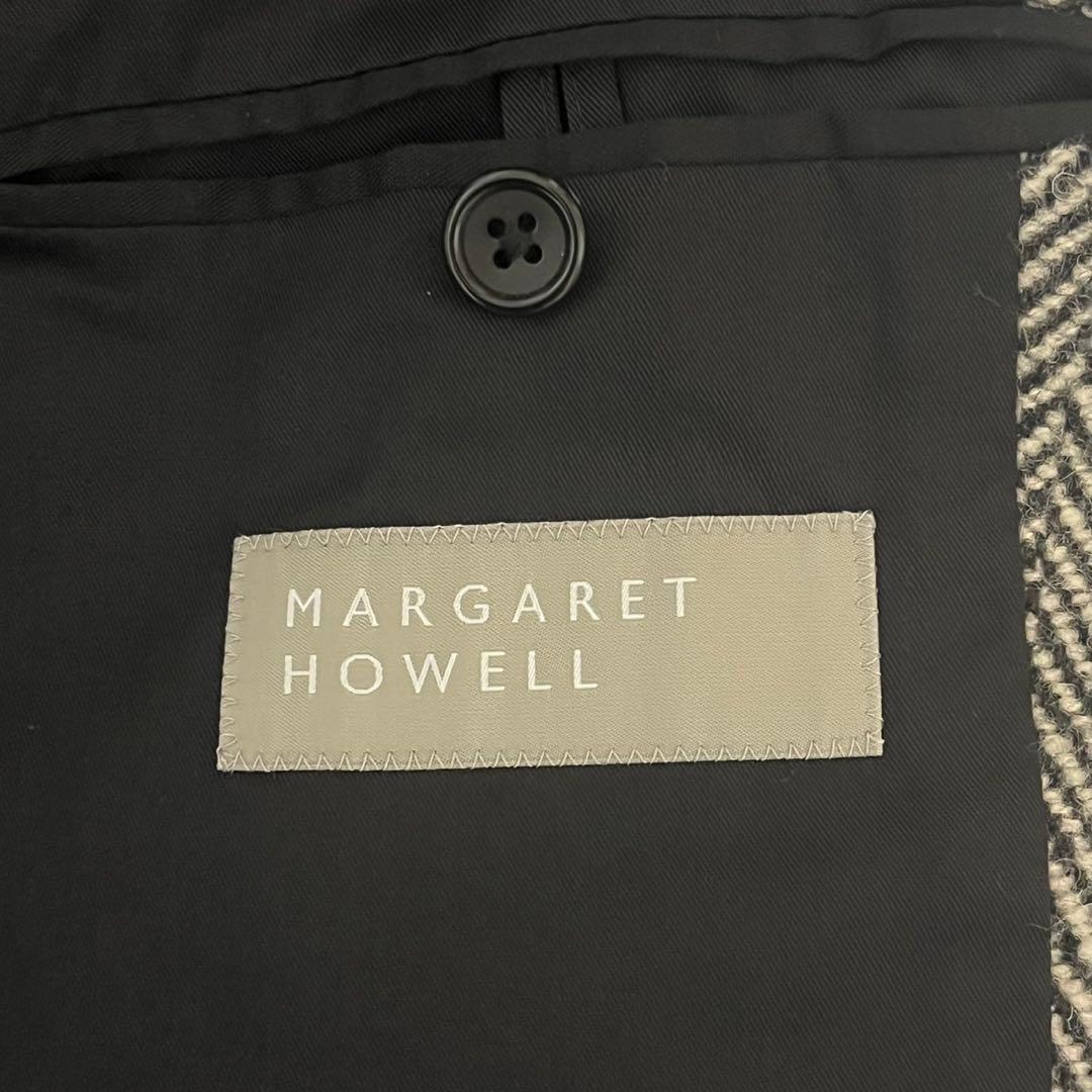 MARGARET HOWELL ヘリンボーン チェスターコート グレーサイズLの通販