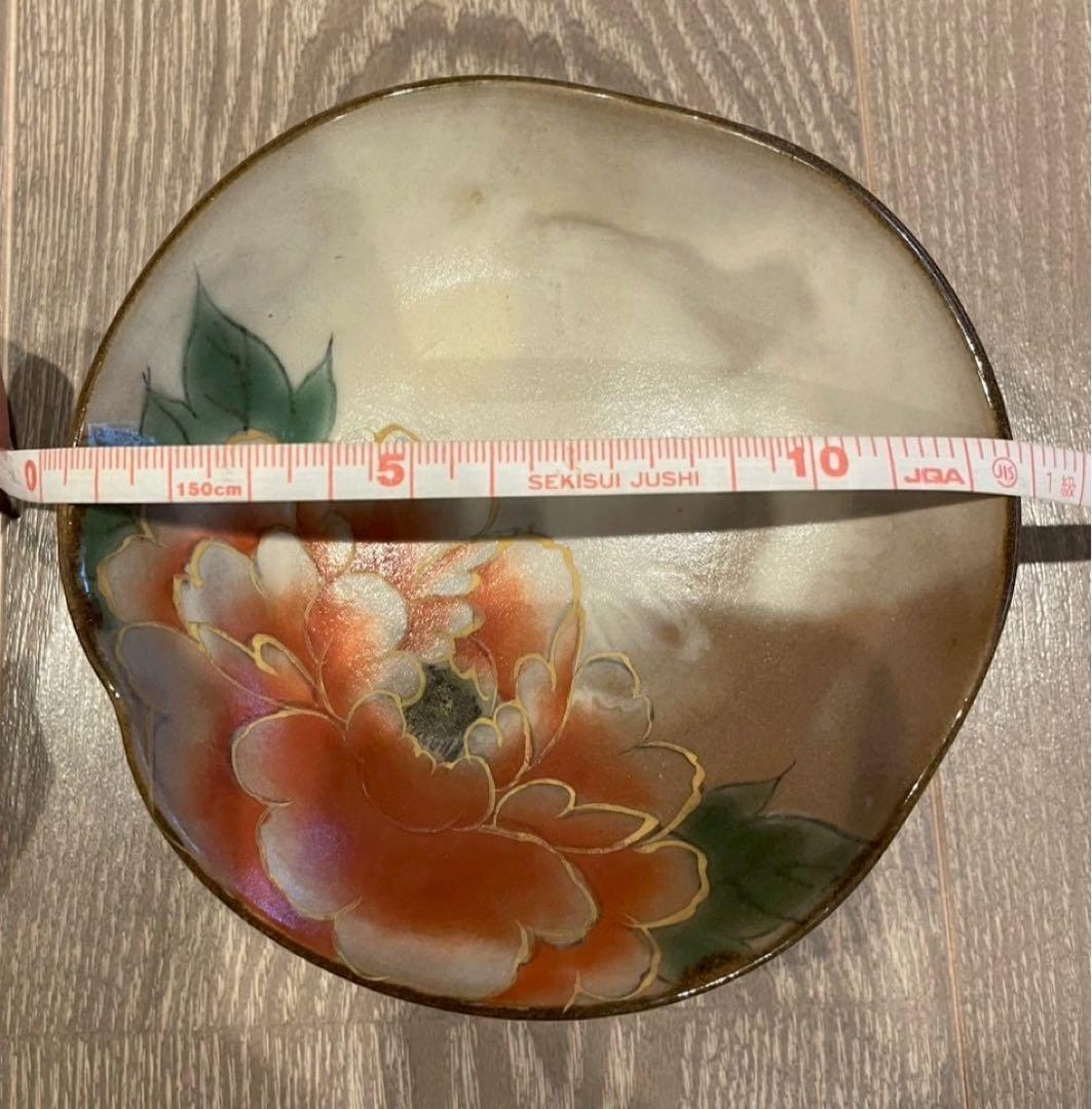 京焼き　清水焼き　陶あん窯　草花高台皿6枚