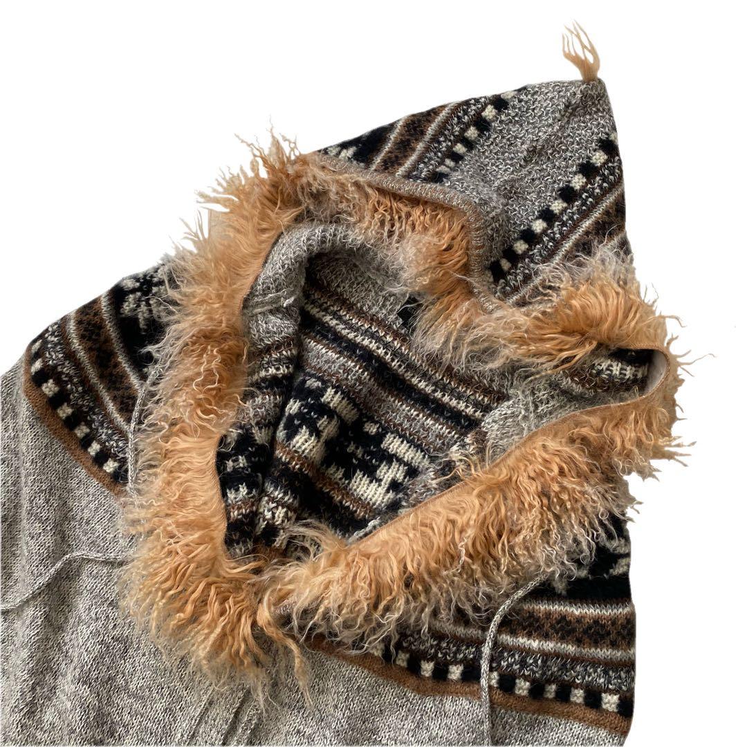 美品 ジャンポールゴルチエ ファー ニット ポンチョ 40 GAULTIER