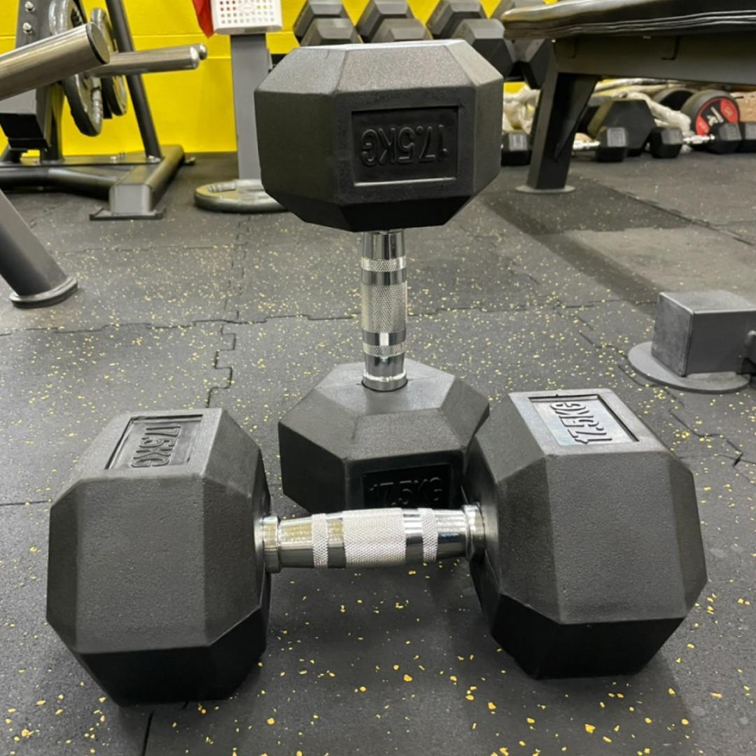 ラバー ヘックス ダンベル 17.5kg × 2個 セット