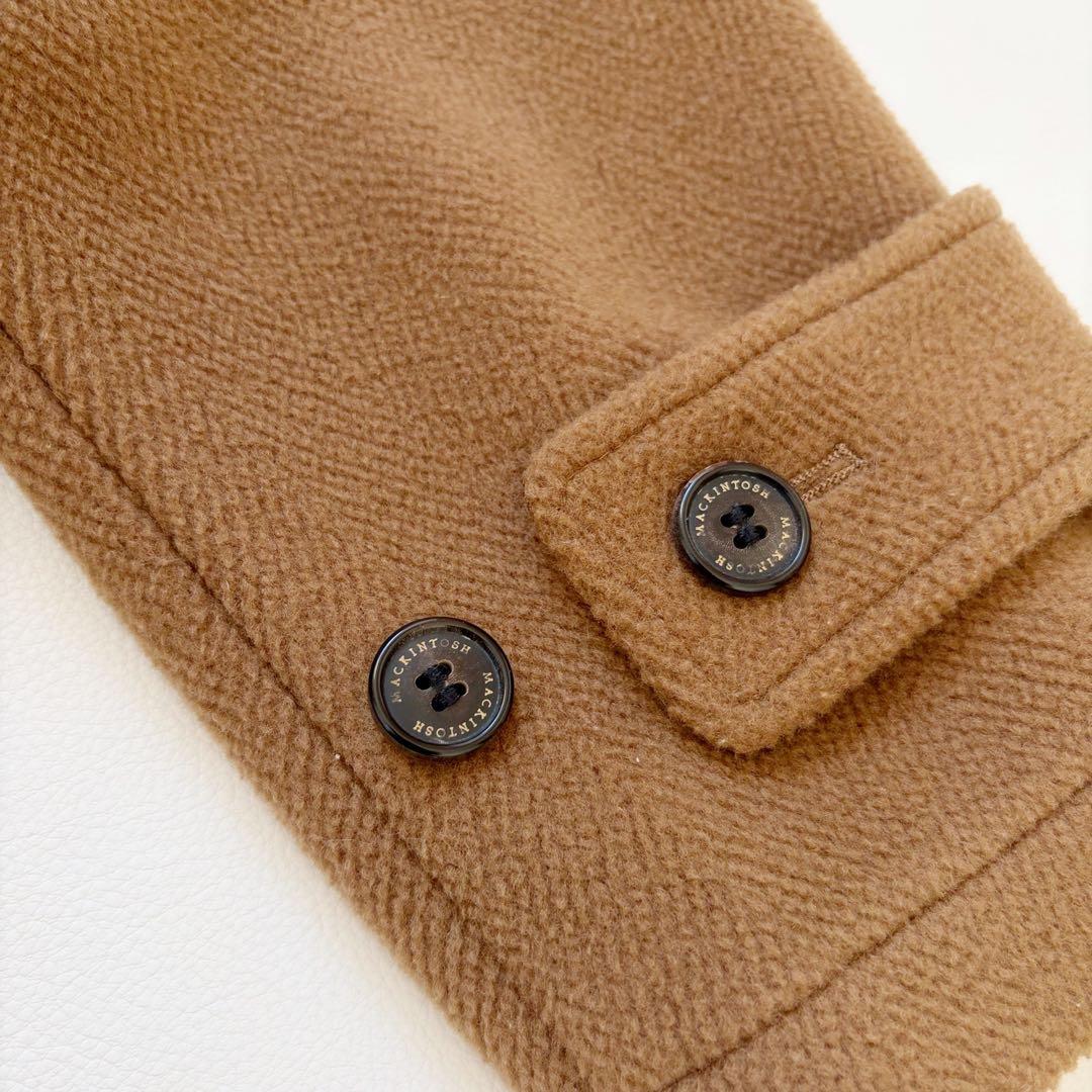 美品✨マッキントッシュ　ロングダッフルコート　ヘリンボーン　キャメルブラウン