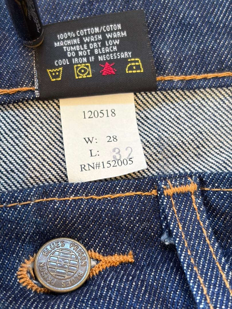 美品 プリズンブルース PRISON BLUES デニム セットアップXSW28