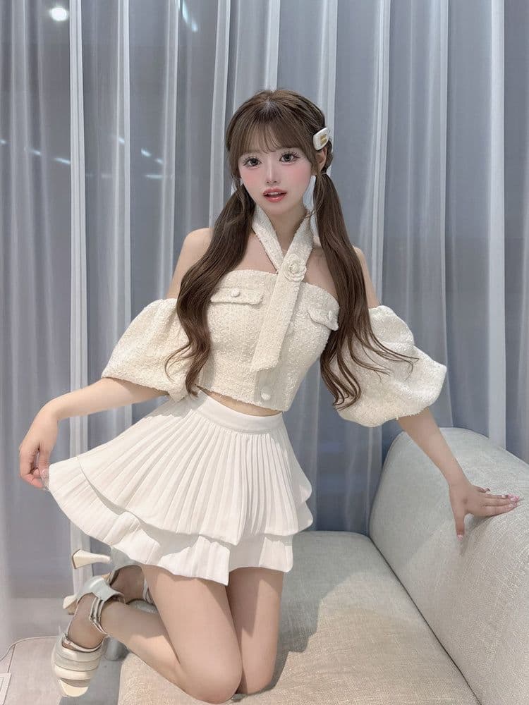 専用厳守♥Darichホルターネックオフィシャルツイードトップ新品未使用未開封