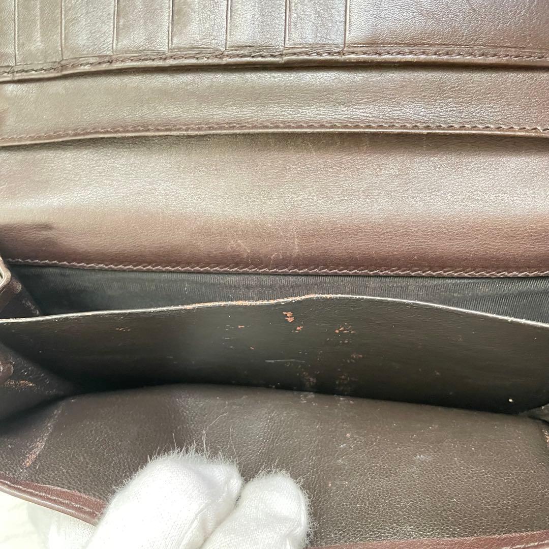 GUCCI グッチ　シマ レザー 長財布　メタルロゴ 1220-⑥