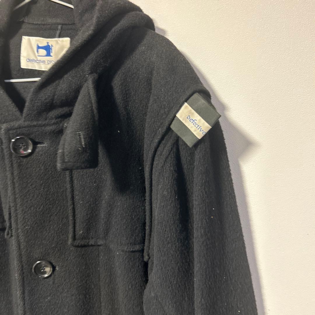 defective product フード付きダッフルコート 黒