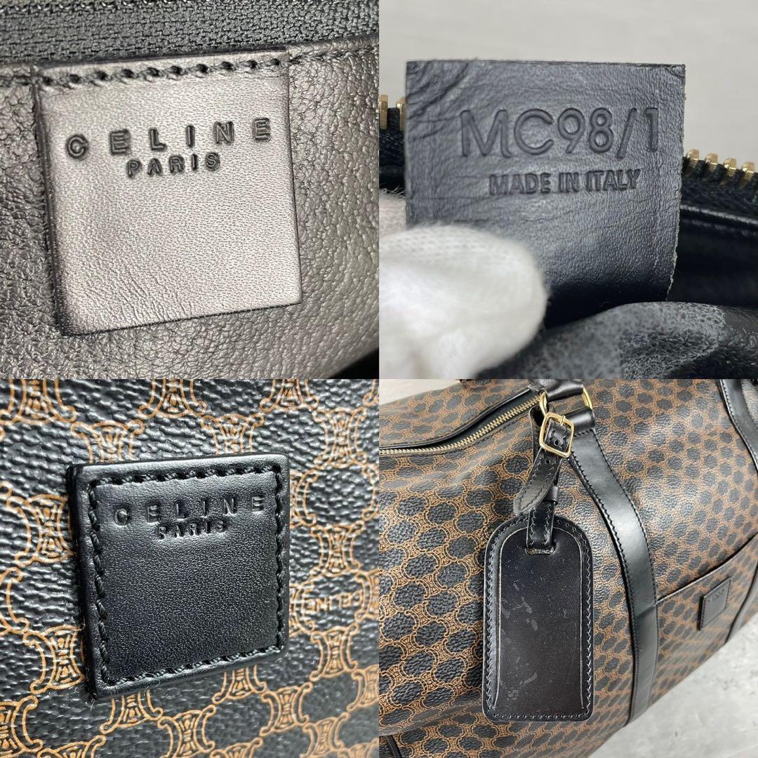 セリーヌボストンマカダムレザーpvc トリオンフ南京錠鍵チャーム