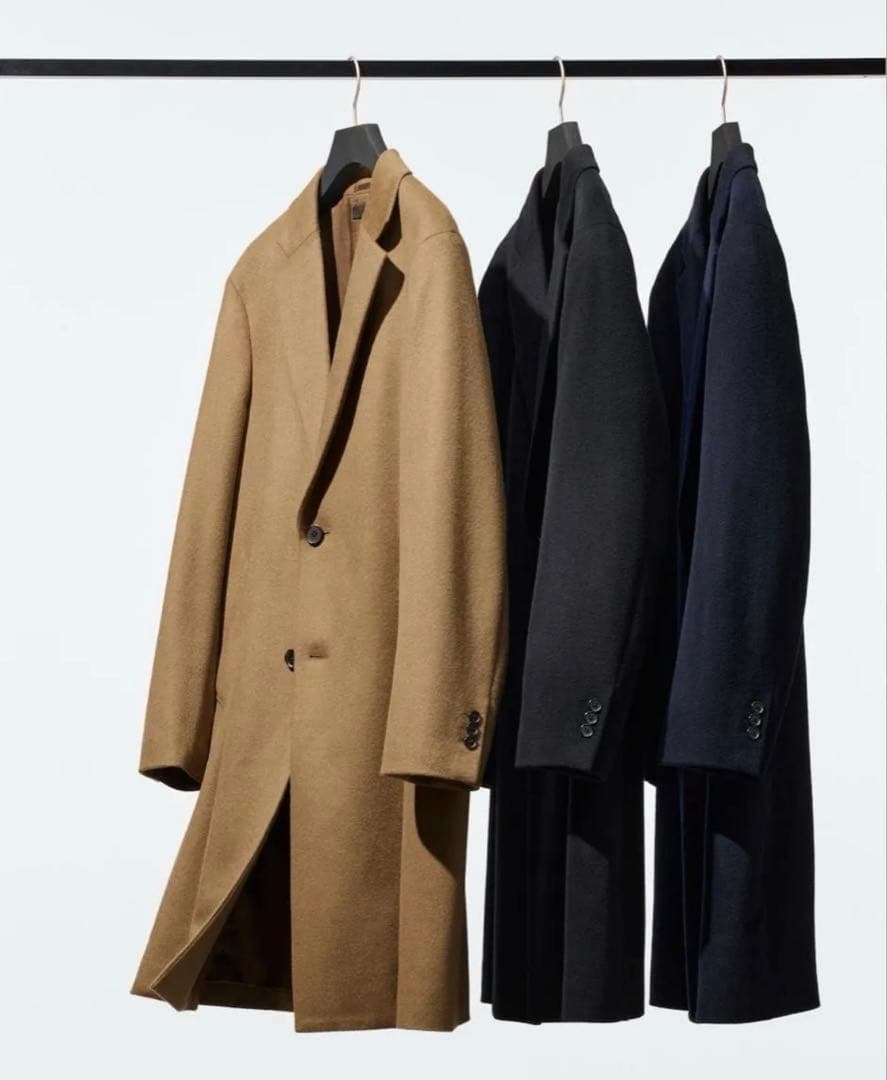 ユニクロ　ウールカシミヤ チェスターコート ブラック