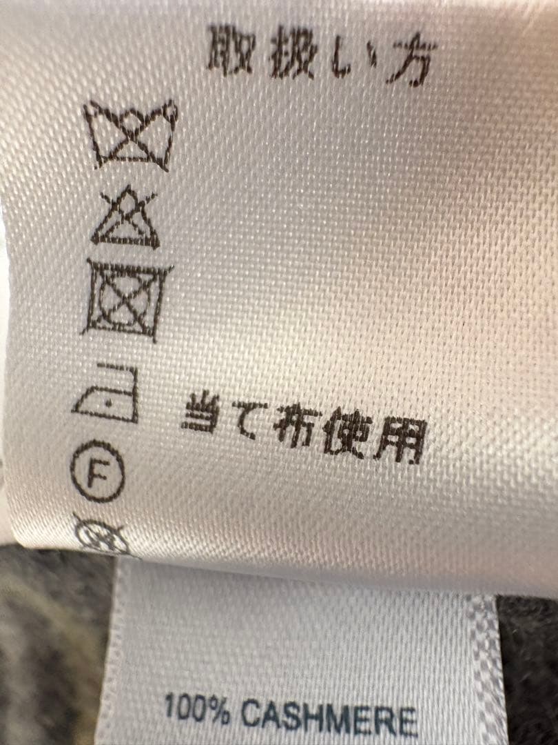 Johnstons　大判カシミヤストール　グレー　正規代理店タグ付き