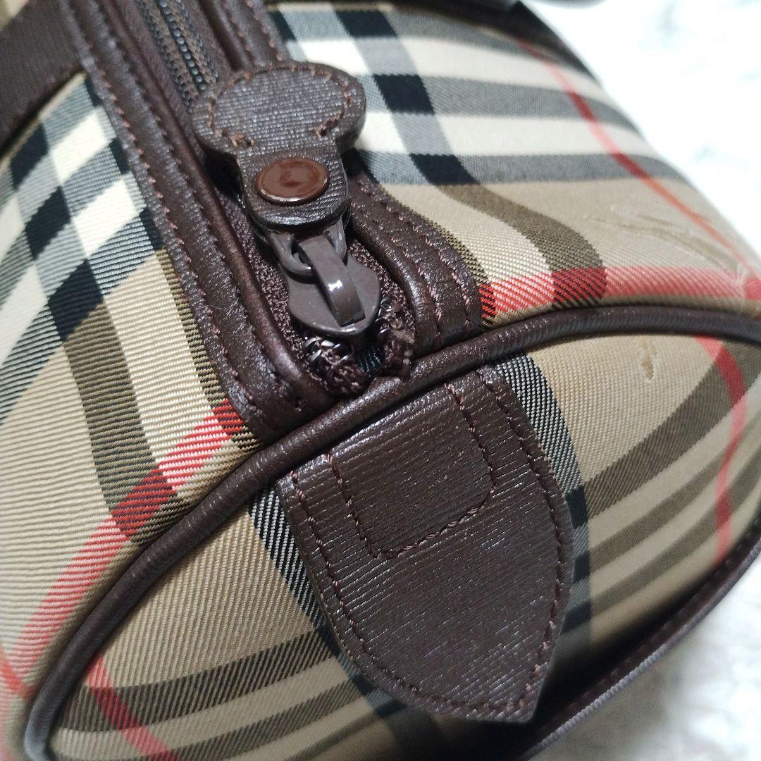 バーバリー ノバチェック キャンバス 2way ボストンバッグ 本革 美品