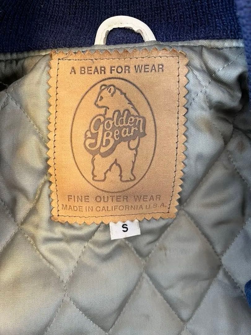 Golden bear ゴールデンベア　袖レザーワッペン刺繍　スタジャンメンズ