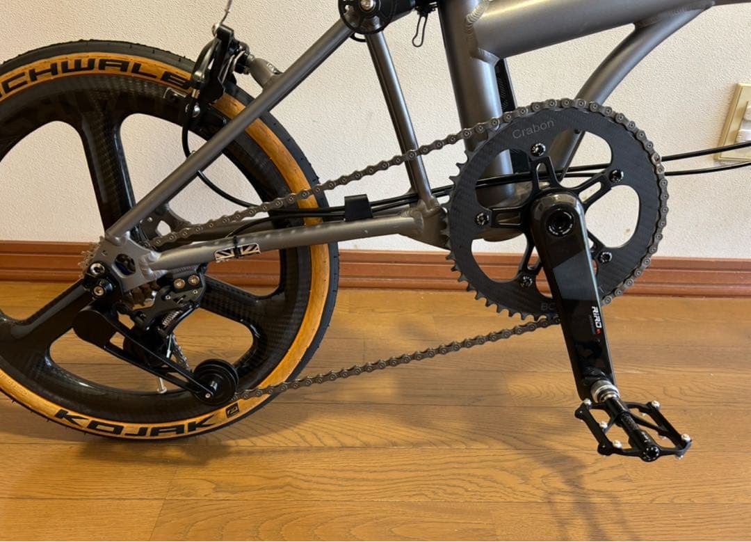 ブロンプトン用カーボンホイール 外装7速対応 T800 74-112ミリ