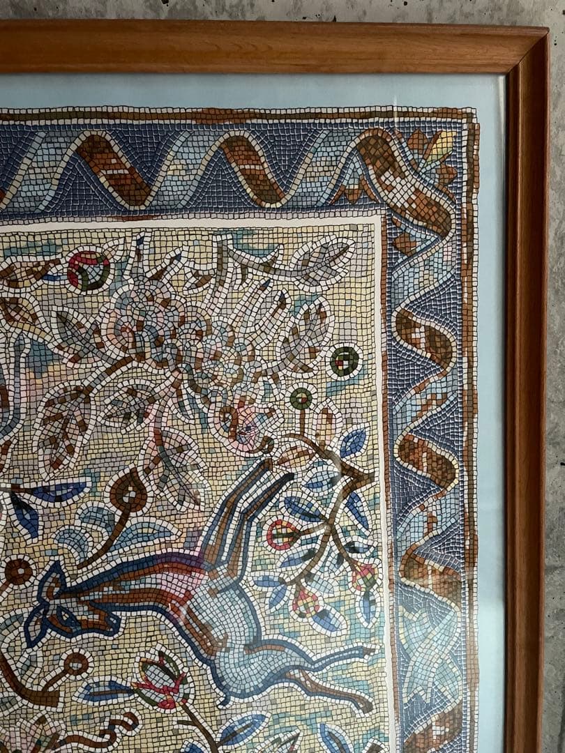 HERMES スカーフ　額装　カレ90 ペイヴメント　ヴィンテージ　アート