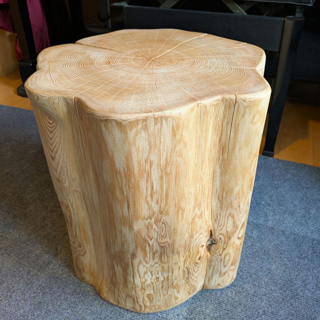 poochan　天然ヒバ　大型　切り株　丸太　椅子　テーブル　高さ約41㎝