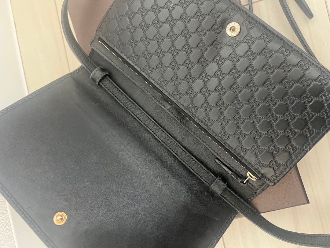 GUCCI ブラック 長財布 GGパターン