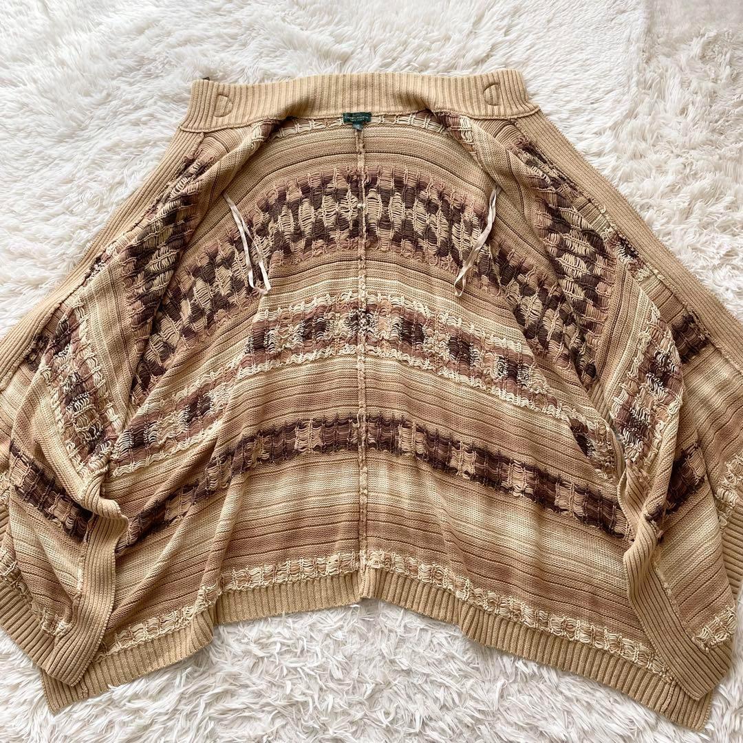 美品 XLサイズ ラルフローレン ネイティブ柄 ポンチョ ケープ 羽織り ニット