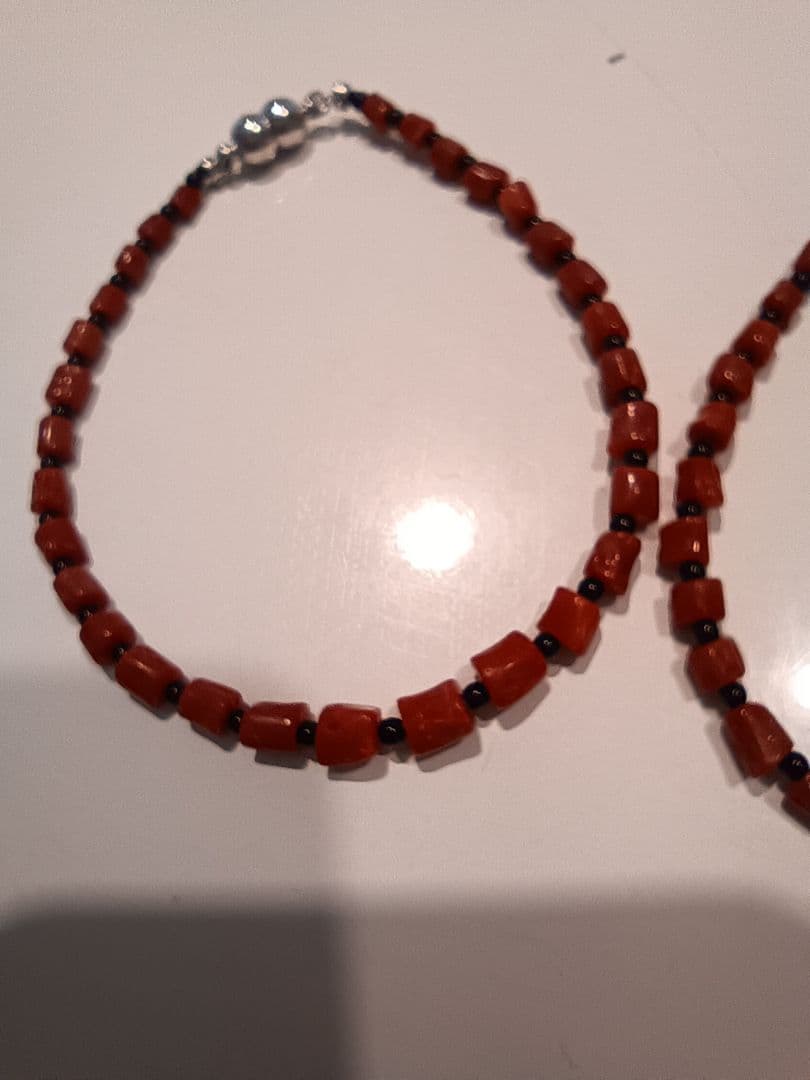 赤いビーズブレスレット3本セット
