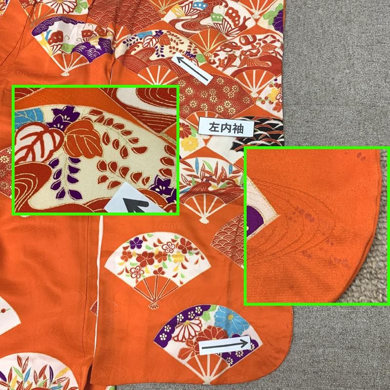 502ag32■七五三 節句 七歳 女児 着物&被布&長襦袢 扇■状態良好